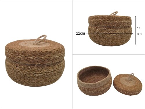 sd50236 vizon renk dekorlu no1 güveç model kapaklı hasır sepet - 