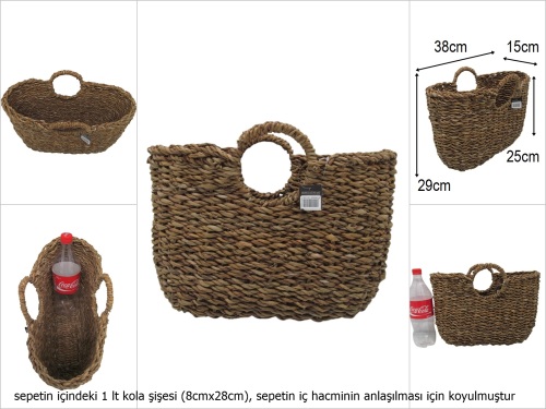 sd50241 dekoratif halka kulplu no1 hasır çanta - 