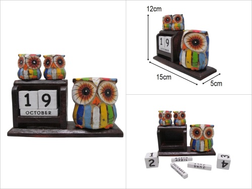 sd50269 ahşap baykuşlu takvim - 