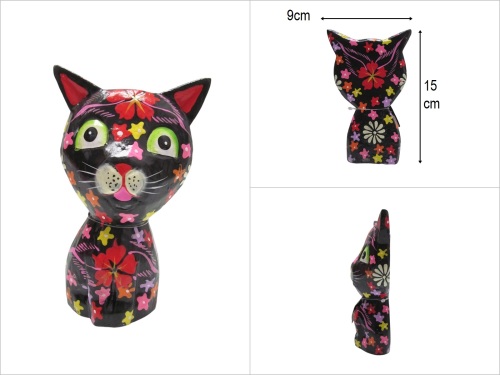 sd50270 renkli dekoratif ahşap kedi - 