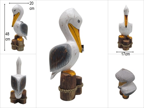 sd50289 dekoratif ahşap pelikan - 