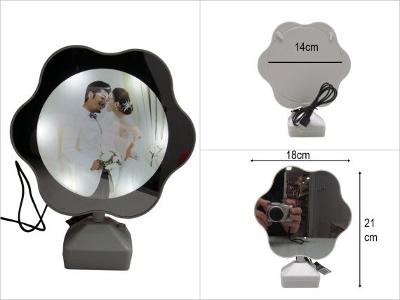 sd50290 beyaz çiçek model ışıklı ayna + fotoğraf çerçevesi - 1