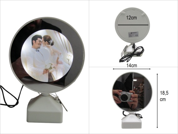 sd50293 beyaz yuvarlak ışıklı ayna + fotoğraf çerçevesi - 1