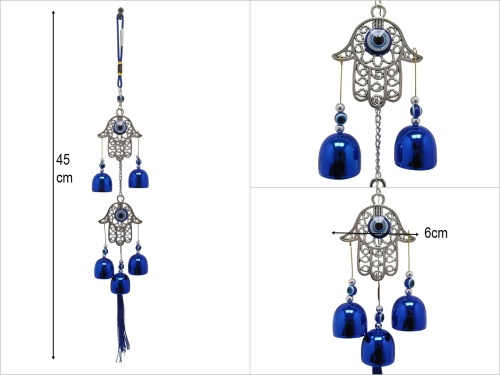 sd50320 fatımanın eli dekorlu metal rüzgar çanı - 