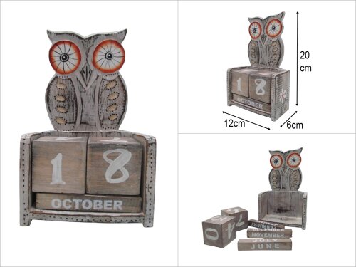 sd50355 ahşap baykuş takvim - 