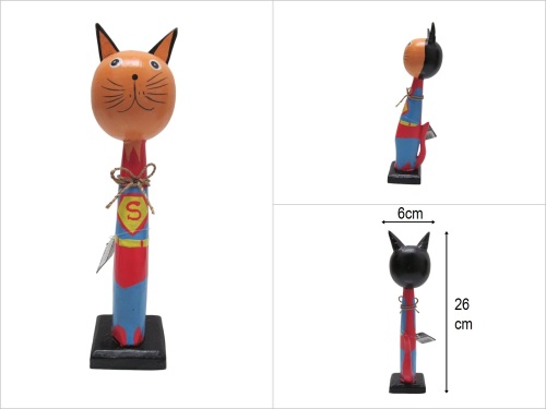 sd50365 ahşap kedi süpermen - 