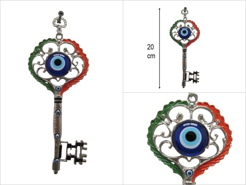 sd50420 cam nazarboncuklu metal anahtar - 