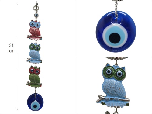 sd50422 cam nazarboncuklu metal 3 lü baykuş - 