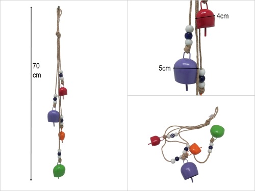 sd50484 boncuklu 4 lü renkli çan - 