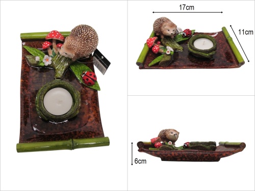 sd50599 dekoratif tabaklı kirpi mumluk - 