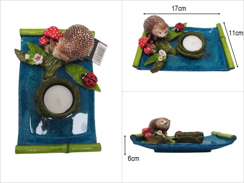 sd50600 dekoratif tabaklı kirpi mumluk - 