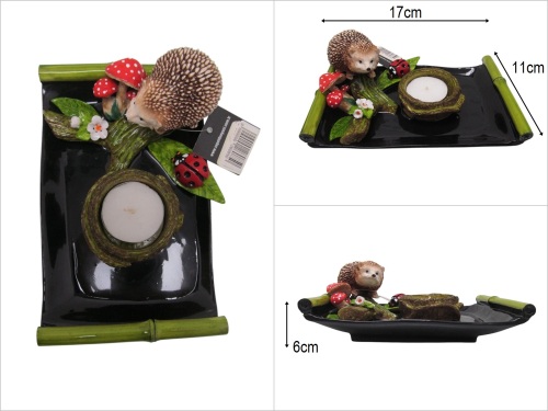 sd50601 dekoratif tabaklı kirpi mumluk - 