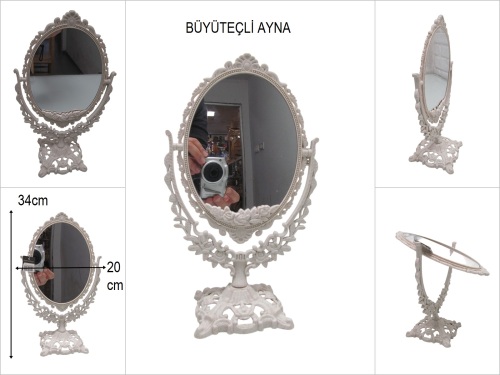 sd50616 oval pvc çift taraflı büyüteçli ayna - 