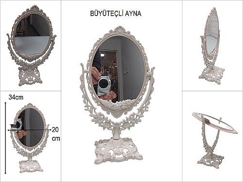 sd50616 oval pvc çift taraflı büyüteçli ayna - 