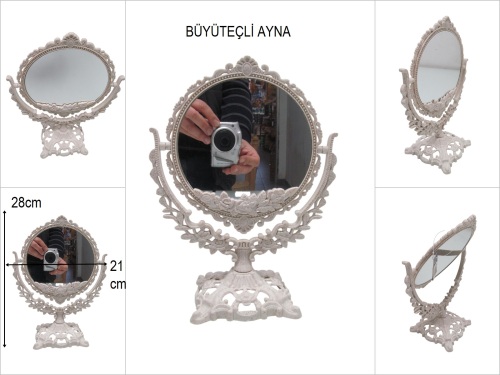 sd50617 yuvarlak pvc çift taraflı büyüteçli ayna - 
