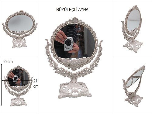 sd50617 yuvarlak pvc çift taraflı büyüteçli ayna - 