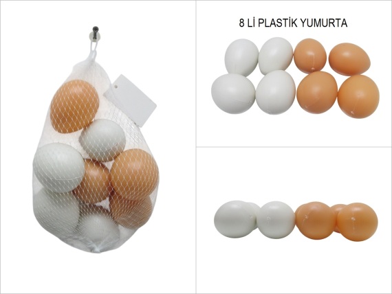 sd50633 plastik 8 li yumurta (4 beyaz+4 sarı) - 1