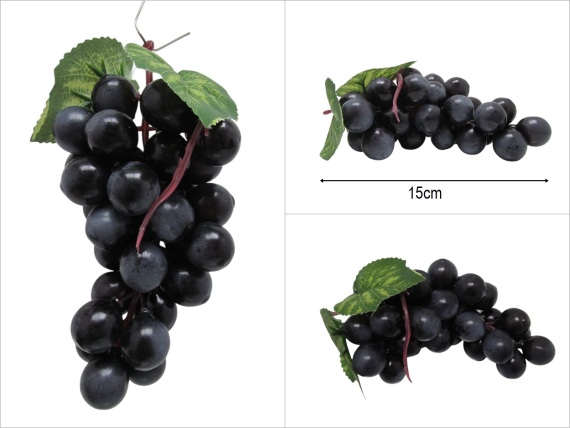 sd50637 siyah plastik yapay salkım üzüm - 1