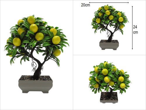 sd50692 plastik saksılı yapay limon ağacı - 