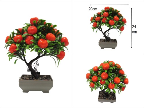 sd50693 plastik saksılı yapay mandalina ağacı - 