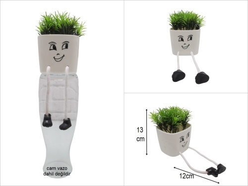 sd50698 ayakları sallanan plastik saksılı çiçek - 