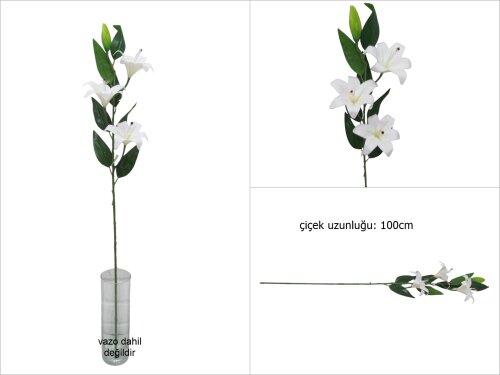 sd50735 yapay beyaz lilyum çiçeği - 