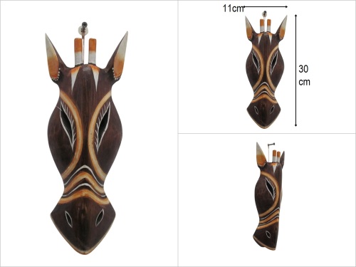 sd50760 dekoratif ahşap zürafa mask - 