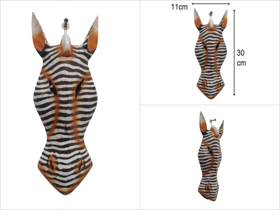 sd50761 dekoratif ahşap zebra mask - 1