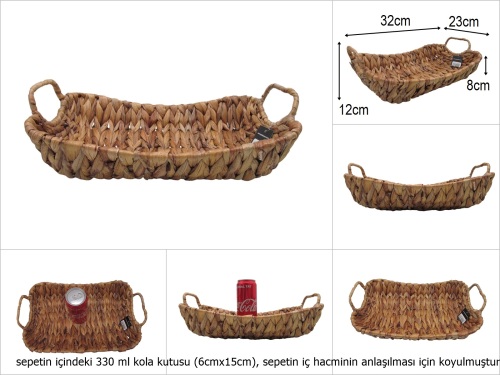 sd50809 no2 dikdörtgen gondol hasır sepet - 