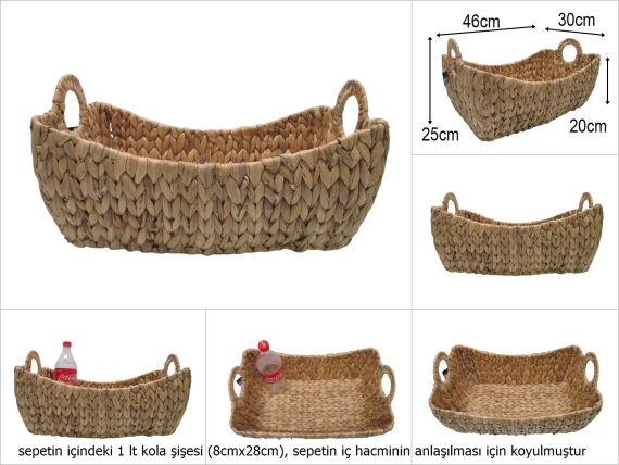 sd50813 no3 dikdörtgen gondol hasır sepet - 1