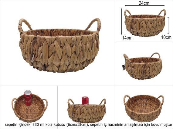 sd50814 no1 yuvarlak yandan saplı hasır sepet - 1