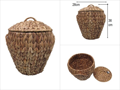 sd50823 no1 kapaklı bombeli küp sepet - 