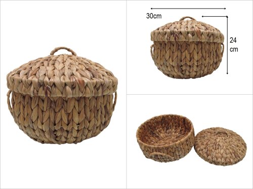 sd50826 no1 kapaklı bombeli hasır sepet - 