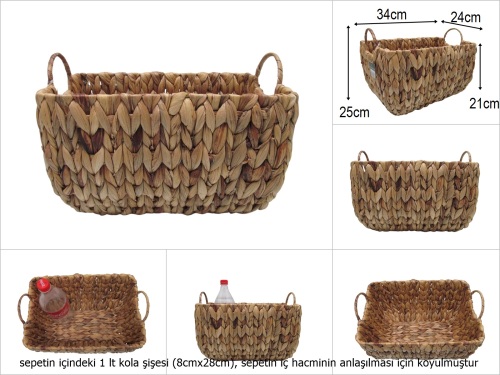 sd50835 no2 dikdörgen derin hasır sepet - 