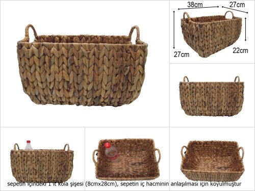sd50836 no3 dikdörgen derin hasır sepet - 