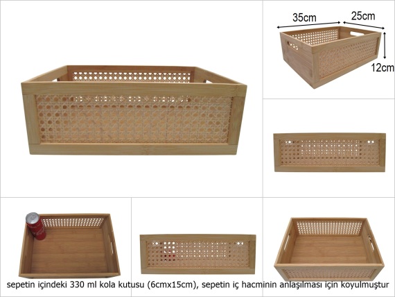 sd50855 rattan dekorlu no3 bambu ahşap kasa - 1