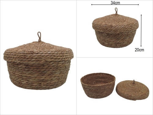 sd50859 no2 kapaklı yuvarlak hasır sepet - 