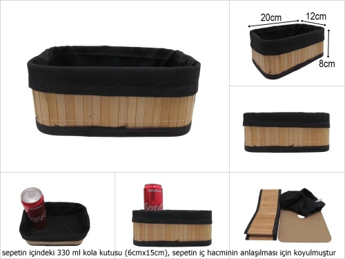 sd50866 no1 siyah astarlı katlanan bambu sepet - 