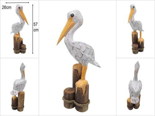 sd50874 dekoratif ahşap pelikan - 