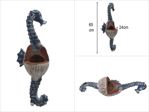 sd50883 ahşap kokonatlı duvar deniz atı - 