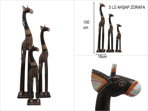 sd50895 ahşap 3 lü zebra - 