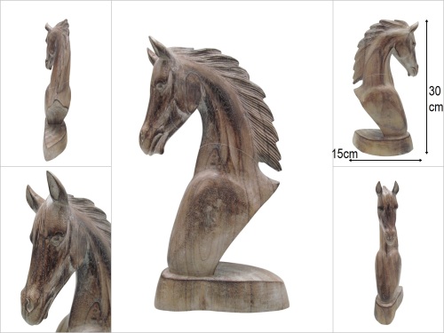 sd50919 dekoratif ahşap at büstü - 