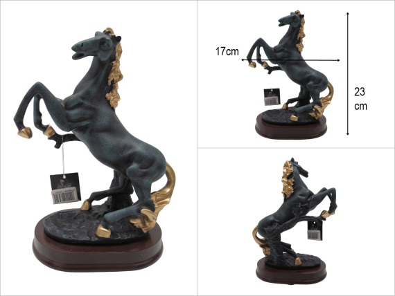 sd50945 dekoratif polyester şahlanmış at biblo - 1