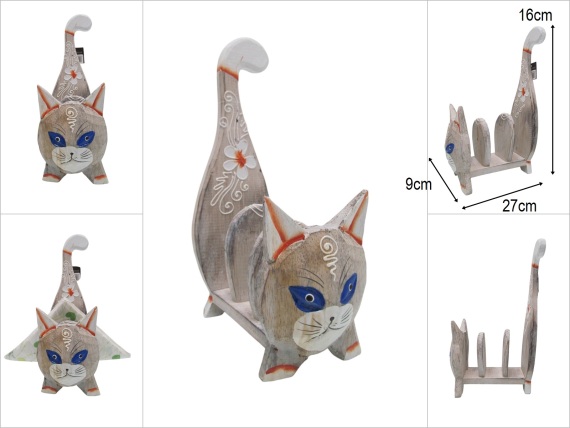 sd50964 ahşap kedi peçetelik - 1