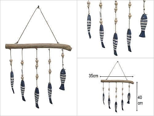 sd50998 ahşap dalda 5 li balık - 