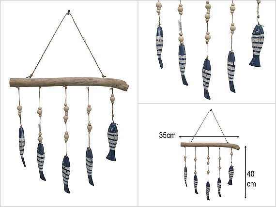 sd50998 ahşap dalda 5 li balık - 1