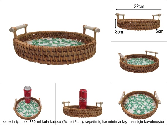 sd51012 no1 sedefli, yandan kulplu yuvarlak rattan sepet - 1