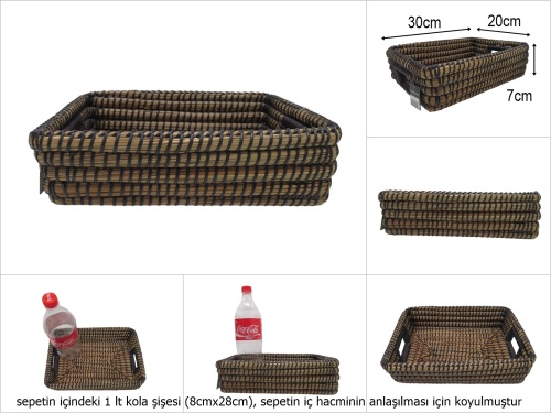 sd51018 no1 dikdörtgen hasır sepet - 