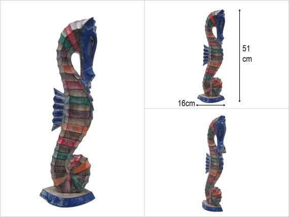 sd51050 no3 dekoratif çok renkli ahşap denizatı - 1