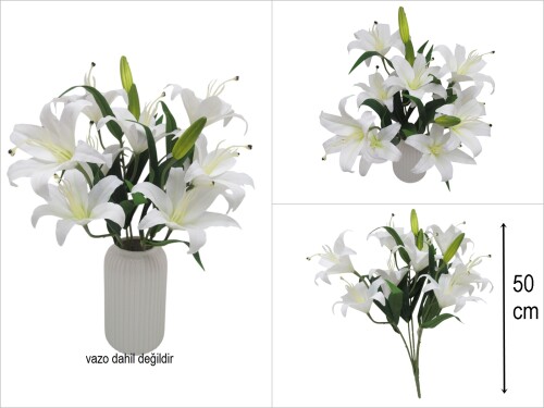 sd51062 beyaz lilyum demeti (9 çiçek+2 tomurcuk) - 